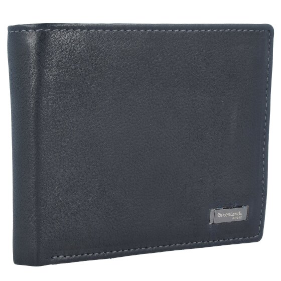 Greenland Nature Portafoglio in nappa nera RFID in pelle 11 cm