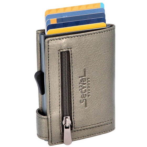 SecWal Porta carte di credito RFID in pelle 9,5 cm