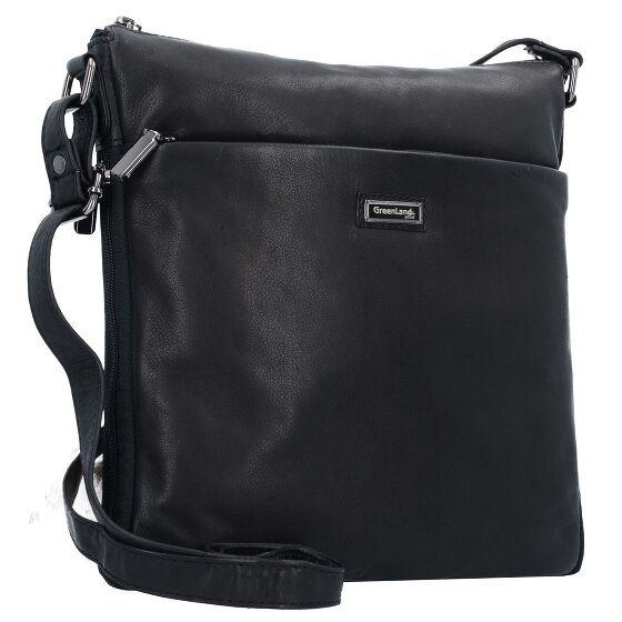 Greenland Nature Black Nappa Borsa a tracolla Pelle 29 cm