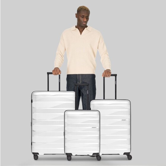 Bergpfeil Set di valigie da viaggio a 4 ruote, 3 pezzi, con ripiegamento elastico
