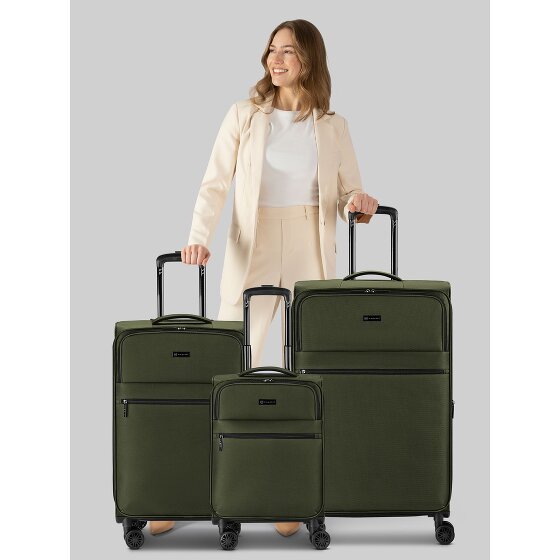 bugatti Valencia Soft 4 ruote Set di valigie 3 pezzi con piega di espansione