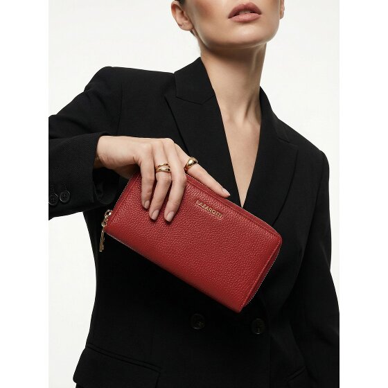 Lazarotti Portafoglio Bologna in pelle XL con doppia chiusura a zip, protezione RFID, 20 cm