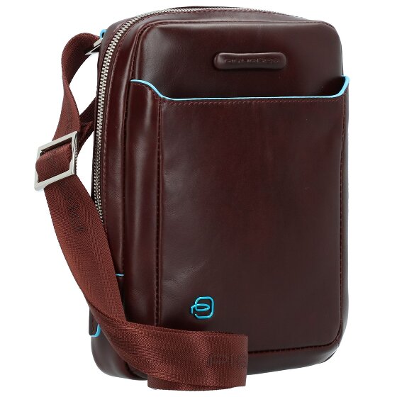 Piquadro Borsa a tracolla quadrata blu in pelle 22 cm