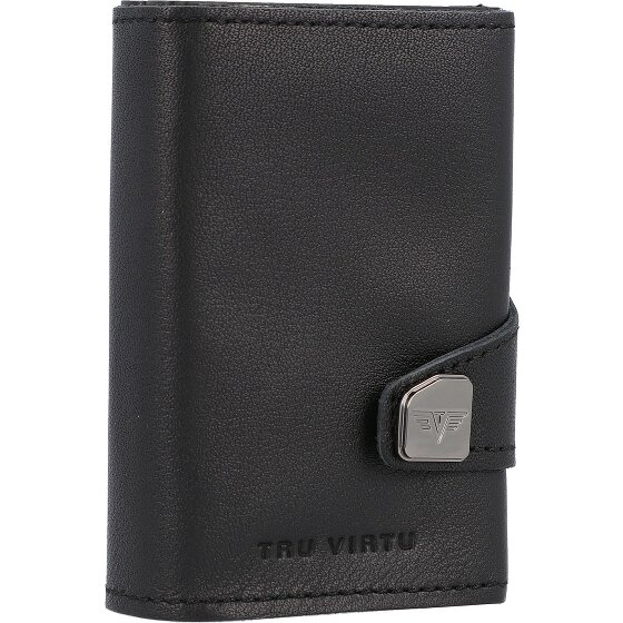 Tru Virtu Custodia per carte di credito Click Slide Portafoglio RFID in pelle 6 5 cm black black sul Bagaglio