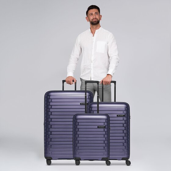 Pactastic Collection 04 THE THREE SET + 4 ruote Set di valigie 3 pezzi con piega di espansione