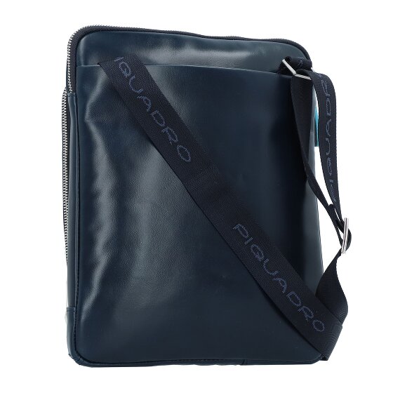 Piquadro Borsa a tracolla quadrata blu in pelle 21 cm