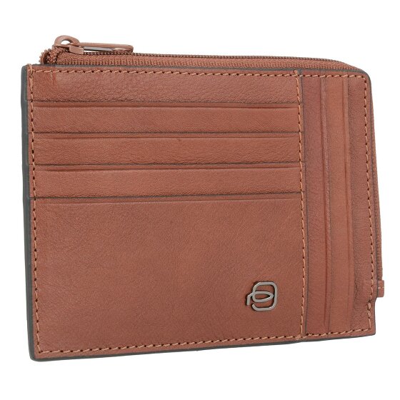 Piquadro Custodia quadrata nera per carte di credito RFID in pelle 12,5 cm