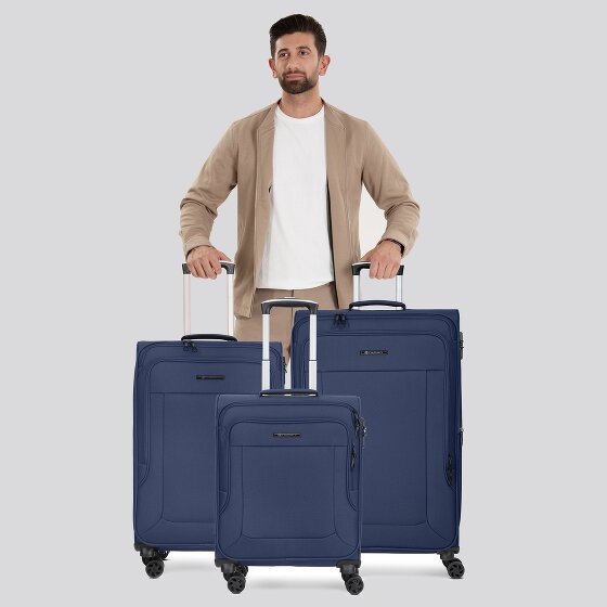 Franky Melbourne 3.0 Set di valigie a 4 ruote, 3 pezzi, con piega elastica