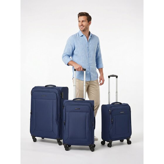 Franky Melbourne 3.0 Set di valigie a 4 ruote, 3 pezzi, con piega elastica