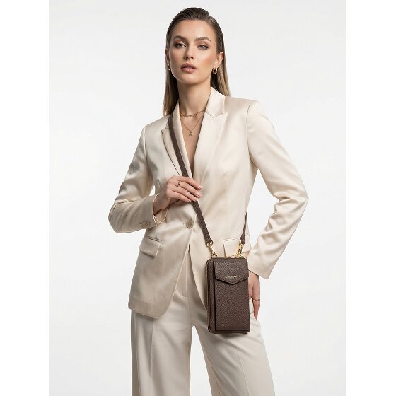 Lazarotti Portafoglio con chiusura a zip in pelle di Bologna, custodia per cellulare, 19 cm