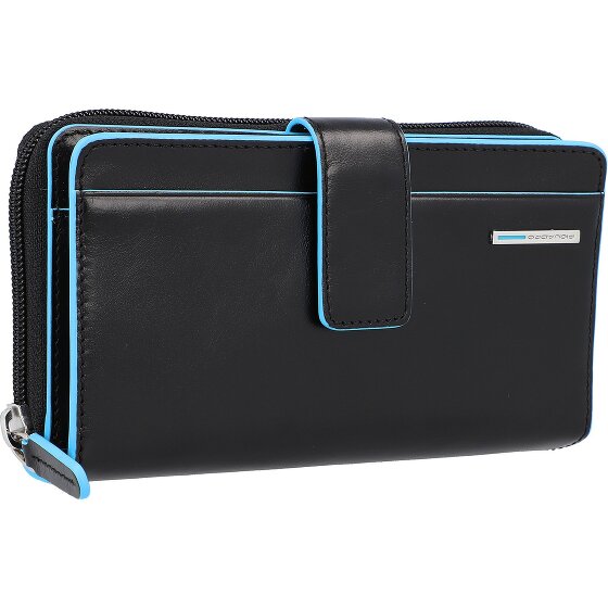 Piquadro Portafoglio quadrato blu RFID in pelle 17,5 cm