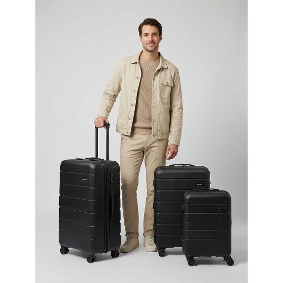 Saxoline Miami 4 ruote Set di valigie 3 pezzi con piega di espansione