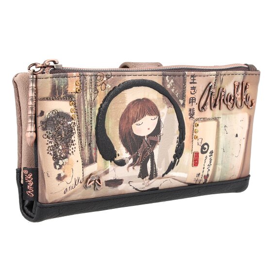 Anekke Shoen Black Portafoglio Protezione RFID 20 cm