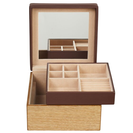 Windrose Portagioie in legno e pelle 18 cm