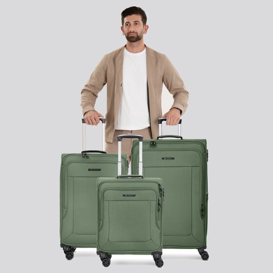 Franky Melbourne 3.0 Set di valigie a 4 ruote, 3 pezzi, con piega elastica