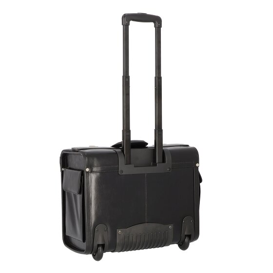 Dermata 2 ruote Trolley pilota Vera Pelle 39 cm Vano porta PC