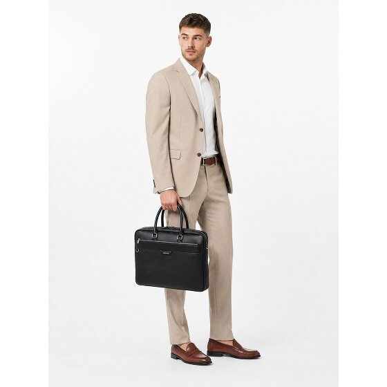 Lacoste Ossian Valigetta Vera Pelle 41 cm Vano porta PC