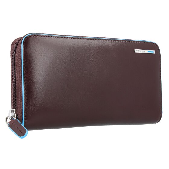 Piquadro Portafoglio quadrato blu RFID in pelle 19 cm