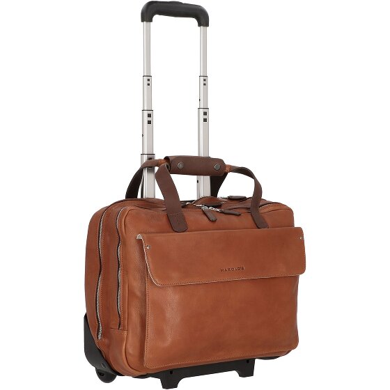 Harold's Trolley business a 2 ruote in pelle 40 cm Scomparto per laptop