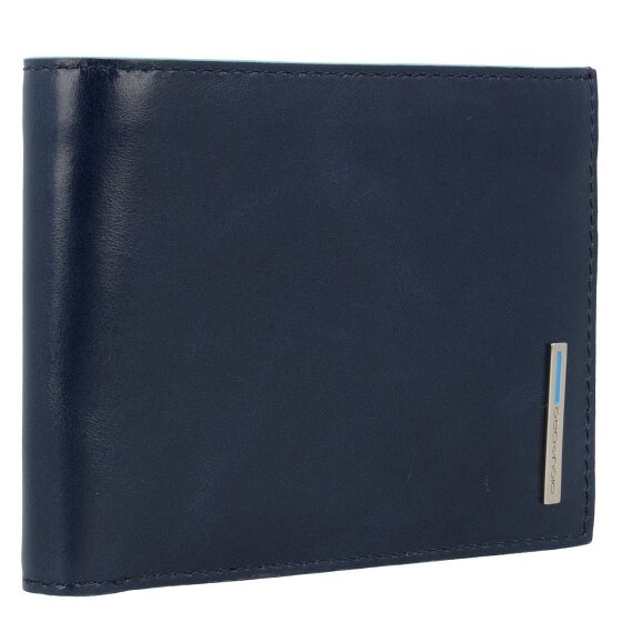 Piquadro Portacarte di credito quadrato blu in pelle 12,5 cm