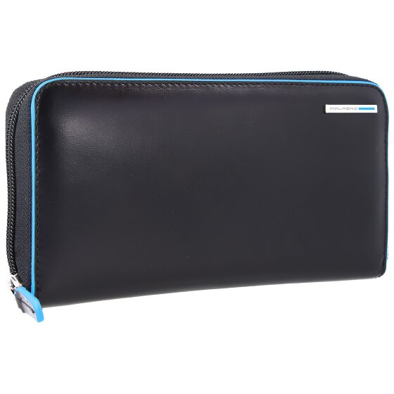 Piquadro Portafoglio quadrato blu RFID in pelle 19 cm