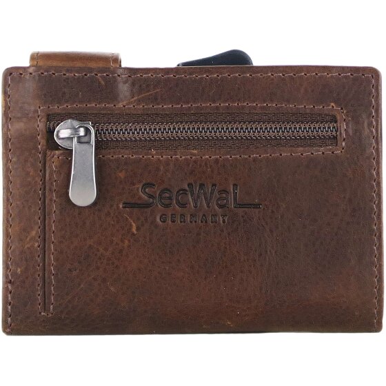 SecWal Porta carte di credito SecWal 2 Portafoglio RFID in pelle 9 cm
