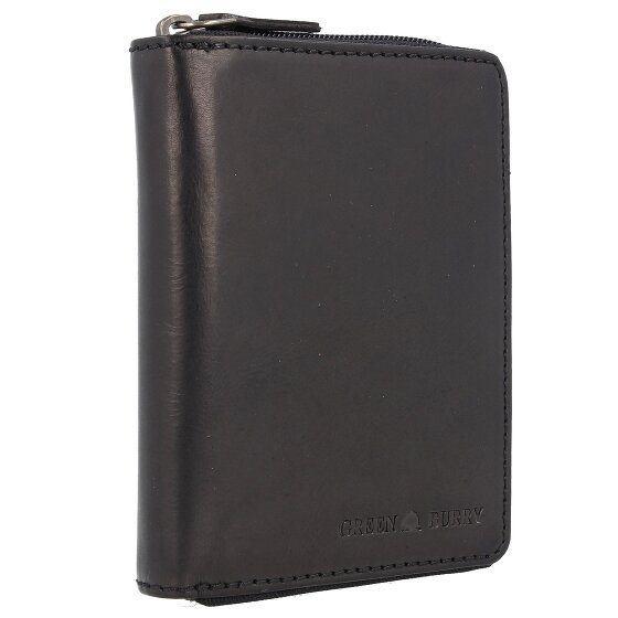 Greenburry Pure Black Portafoglio Protezione RFID Pelle 10.5 cm