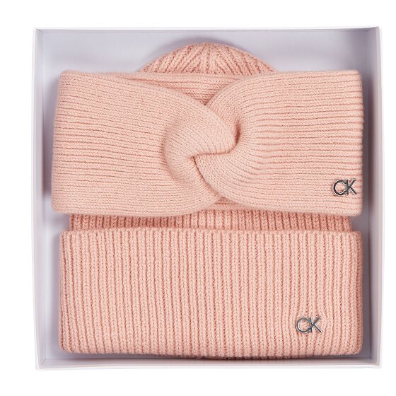 Calvin Klein Set regalo cappello e fascia in maglia Ck Metal