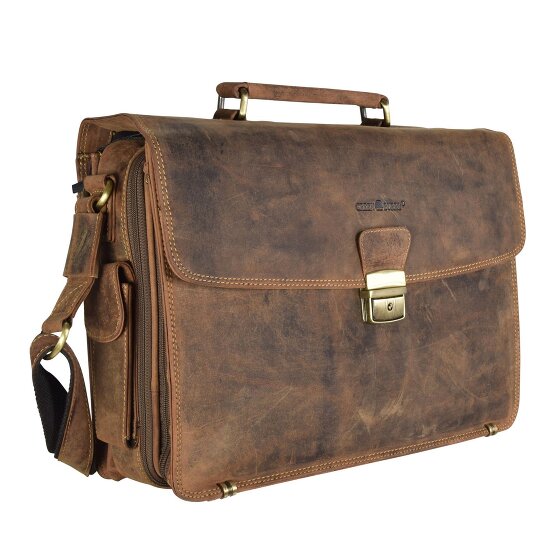 Greenburry Cartella vintage in pelle 40 cm con scomparto per computer portatile