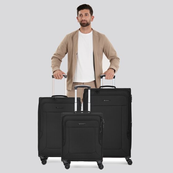 Franky Melbourne 3.0 Set di valigie a 4 ruote, 3 pezzi, con piega elastica