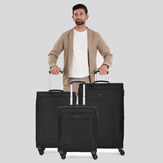 Franky Melbourne 3.0 Set di valigie a 4 ruote, 3 pezzi, con piega elastica