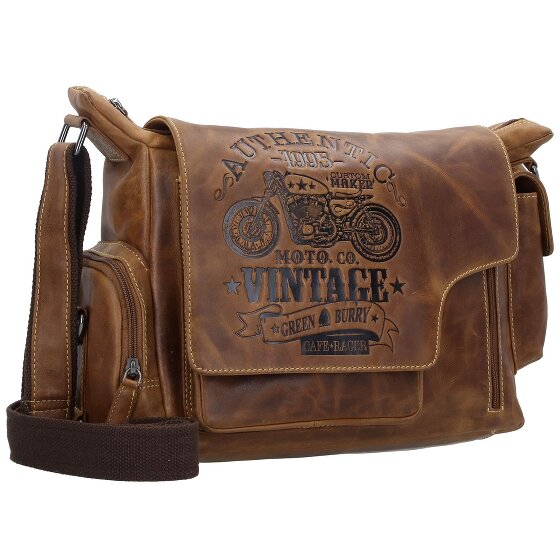 Greenburry Vintage Cafe Racer Messenger in pelle 39 cm