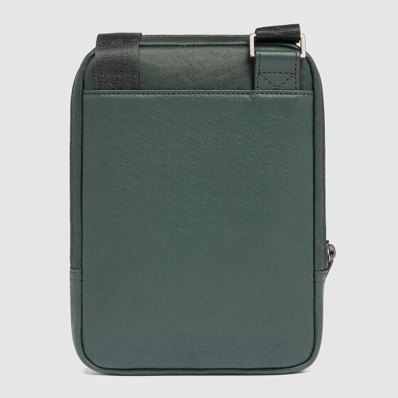 Piquadro Borsa a tracolla quadrata nera in pelle 17 cm