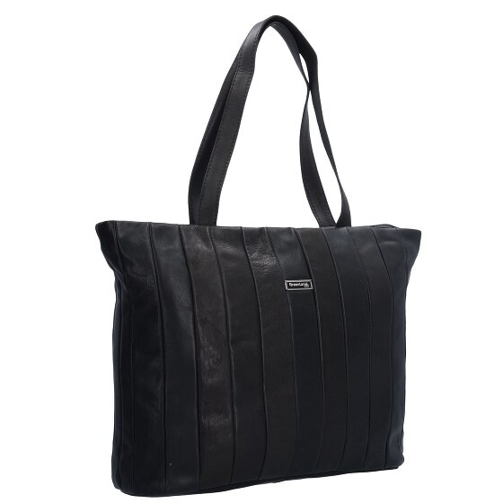 Greenland Nature Borsa Shopper in nappa nera in pelle 37 cm