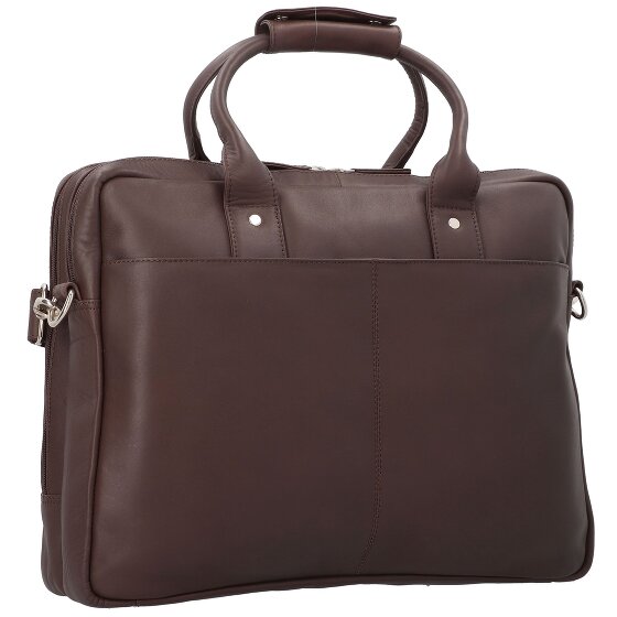 Dermata Cartella in pelle con scomparto per laptop da 39 cm