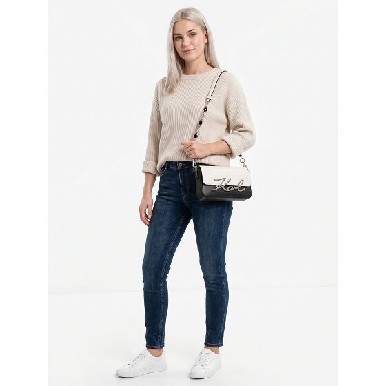 Karl Lagerfeld Signature 2.0 Borsa a spalla Vera Pelle 22 cm