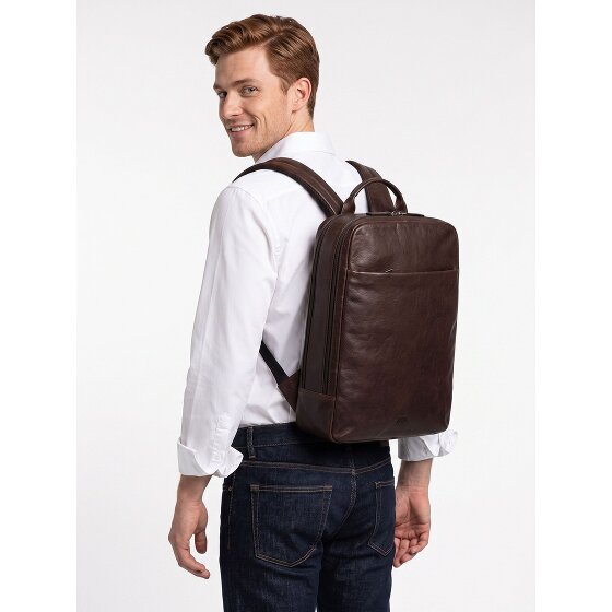 Jost Glasgow Zaino da giorno Protezione RFID Vera Pelle 44 cm Vano porta PC