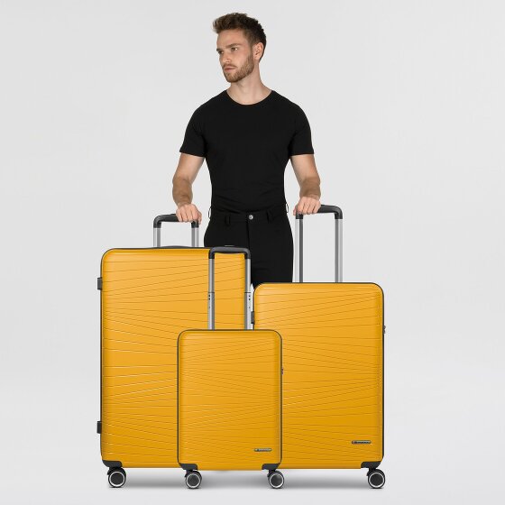 Franky Dallas 3.0 Set di valigie a 4 ruote 3 pezzi con pieghe elastiche
