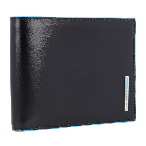 Piquadro Portacarte di credito quadrato blu in pelle 12,5 cm