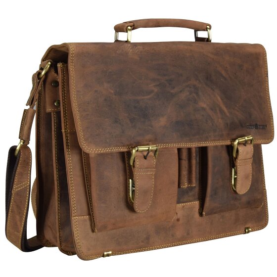 Greenburry Cartella vintage in pelle 40 cm con scomparto per computer portatile