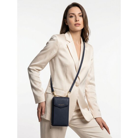 Lazarotti Portafoglio con chiusura a zip in pelle di Bologna, custodia per cellulare, 19 cm
