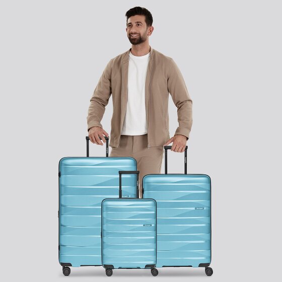 Bergpfeil Set di valigie da viaggio a 4 ruote, 3 pezzi, con ripiegamento elastico