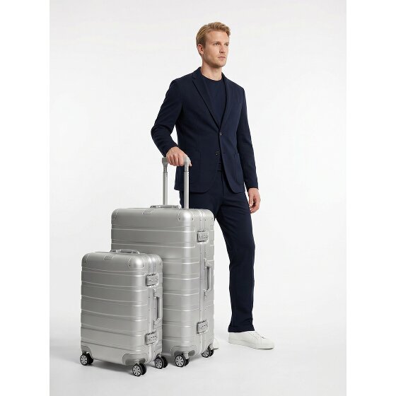 Redolz Set di valigie in alluminio a 4 ruote Pro S+L
