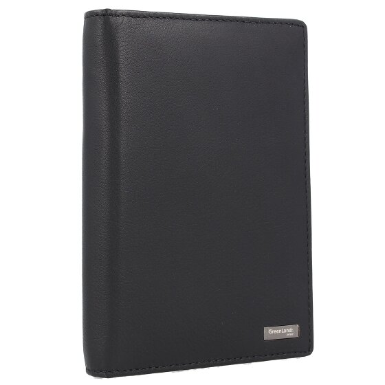 Greenland Nature Custodia per passaporto RFID in nappa nera 11,5 cm