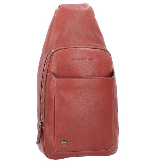 Piquadro Borsa a tracolla quadrata nera in pelle 20 cm