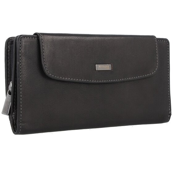 Greenland Nature Portafoglio in nappa nera RFID in pelle 19 cm