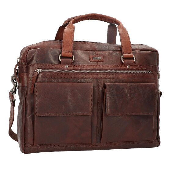 Spikes & Sparrow Cartella in pelle con scomparto per laptop da 41 cm
