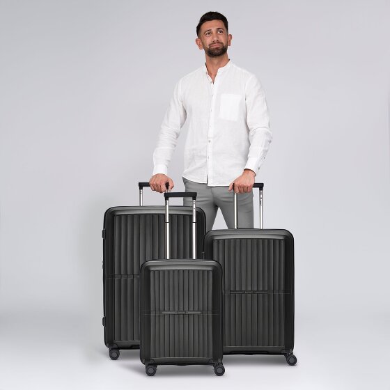 Pactastic Collection 01 Set di valigie a 4 ruote, 3 pezzi, con piega elastica