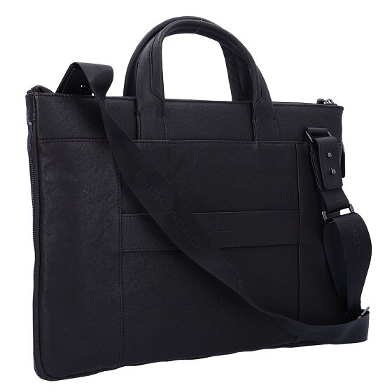 Piquadro Black Square Valigetta Vera Pelle 42 cm Vano porta PC