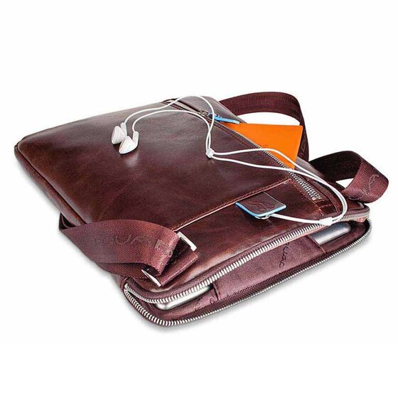 Piquadro Borsa a tracolla quadrata blu in pelle 21 cm